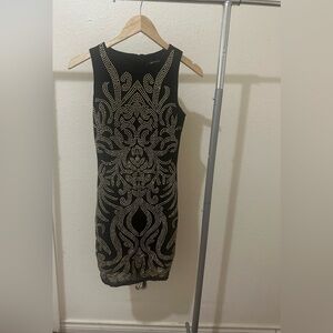 Black and Gold Bodycon Dress